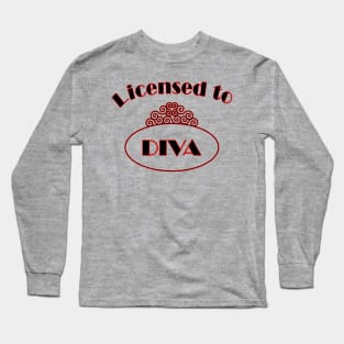 Licensed to Diva (red / black) Long Sleeve T-Shirt